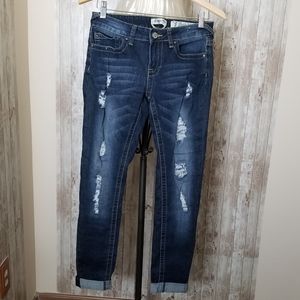 Indigo Rain Size 7 Distressed Denim